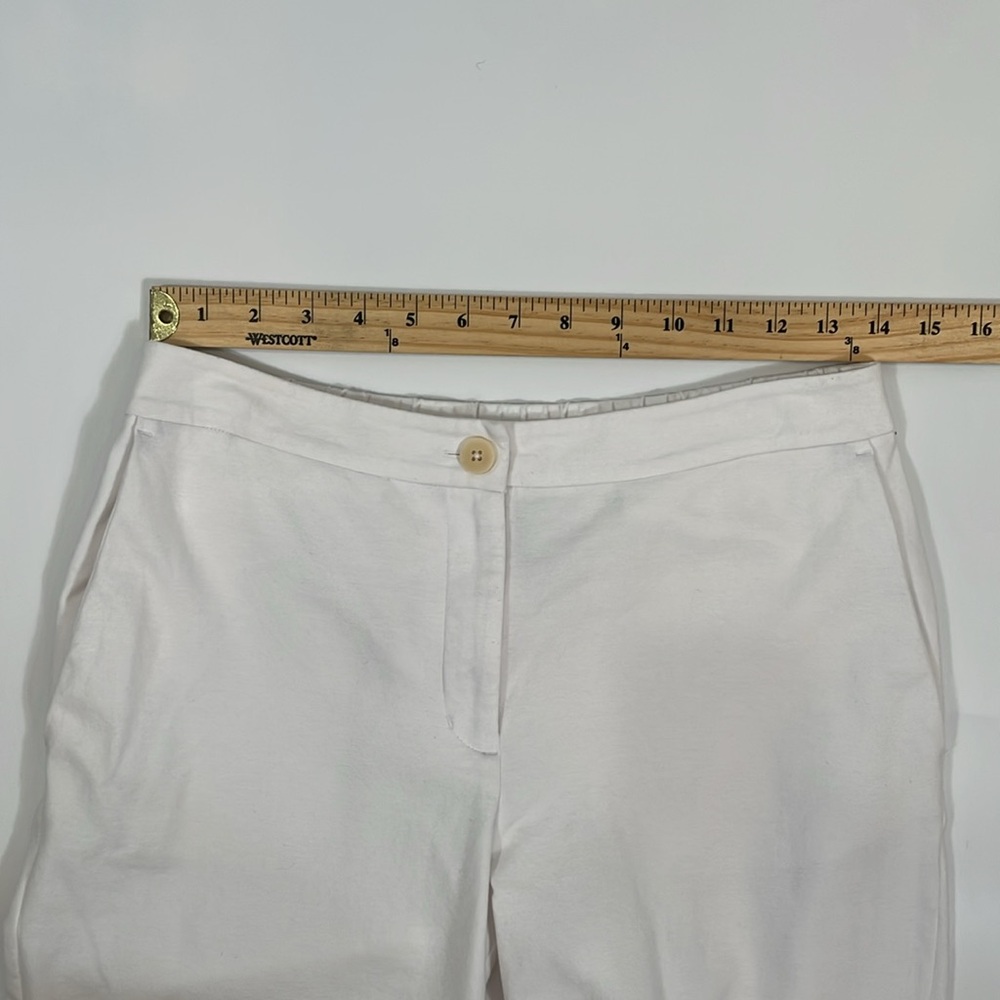 Eileen Fisher Pants XS White Cropped Stretch Pants Elastic Back EUC - Picture 5 of 9